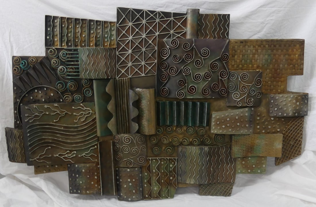 MID-CENTURY BRUTALIST METAL WALL SCULPTURE (1 of 6)