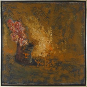 GANDY BRODIE 'FLOWERS IN A CAN' OIL ON BOARD