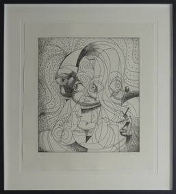 GEORGE CONDO 'THE INSANE CLOWN' ETCHING