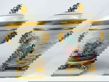 PR OLD PARIS PORCELAIN POTPOURRI / BOUGH POTS