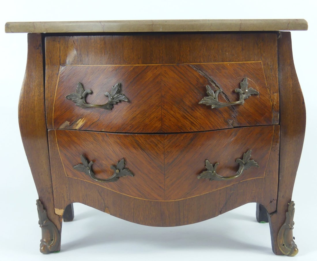 FRECH MINIATURE MARBLE TOP COMMODE (1 of 11)