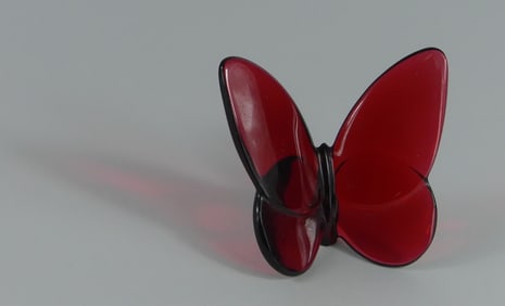 BACCART RUBY RED CRYSTAL BUTTERFLY
