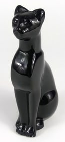 BACCARAT BLACK CRYSTAL 'EGYPTIAN CAT' FIGURINE