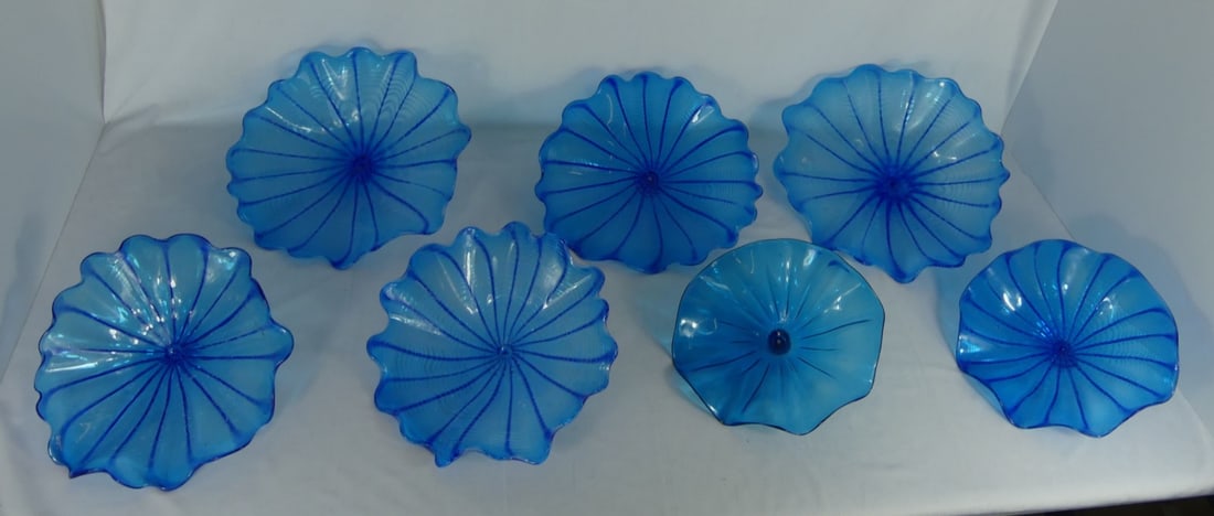 7pc ART GLASS WALL INSTALLATION - BLUE (1 of 10)