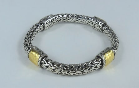 JOHN HARDY STERLING & 22K BRACELET