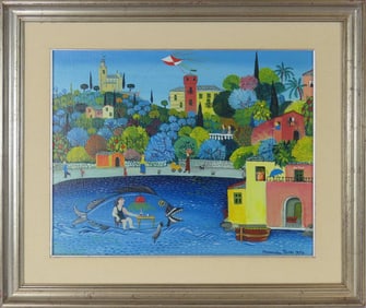 ALESSANDRA PUPPO 'JONAH & THE FISH' OIL ON CANVAS