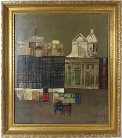 NICOLA SIMBARI 'PAESAGGIO' OIL PAINTING ON CANVAS