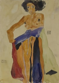 EGON SCHIELE 'MOA' WATERCOLOR ON PAPER