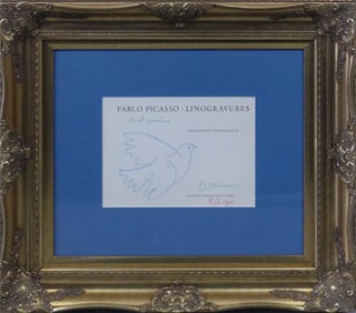 PABLO PICASSO 'DOVE' CRAYON DRAWING