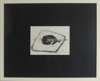 DAVID HOCKNEY 'DACHSHUND' INK DRAWING