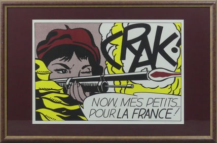 ROY LICHTENSTEIN 'CRAK!' SIGNED LITHOGRAPH