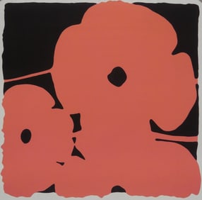 DONALD SULTAN 'POPPIES (CORAL)' FROM SIX POPPIES