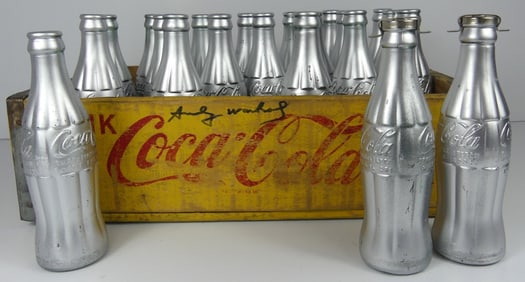ANDY WARHOL 'YOU'RE IN' PAINTED COCA COLA BOTTLES