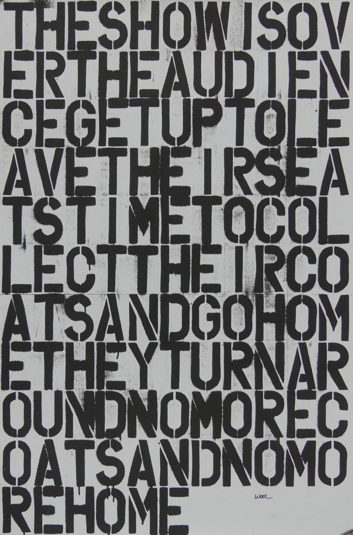 CHRISTOPHER WOOL 'THE SHOW IS OVER' LITHOGRAPH (1 of 4)