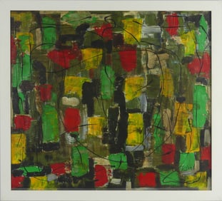 PAUL KLEE ABSTRACT OIL PAINTING ON BOARD