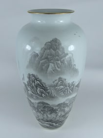 CHINESE MOUNTAIN RIVER PORCELAIN VASE