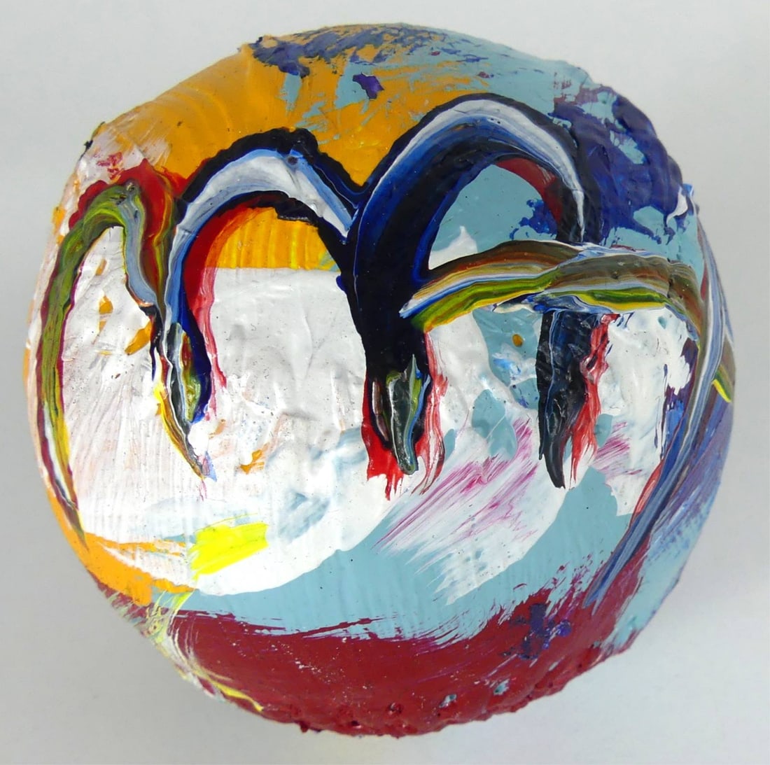 PETER MAX ACRYLIC PAINTED SIGNED BASEBALL (1 of 6)