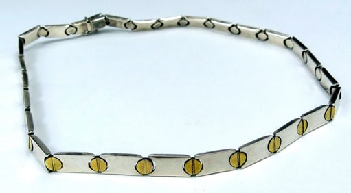 ITALIAN STERLING SILVER & VERMEIL NECKLACE