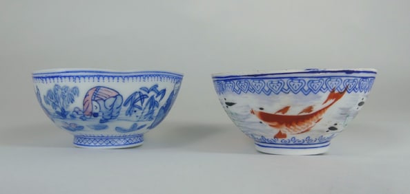 2pc CHINESE EGGSHELL PORCELAIN CUPS