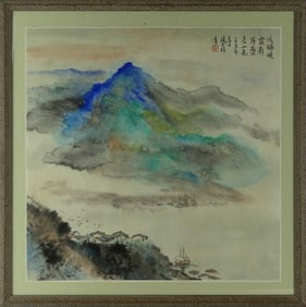 CHINESE LANDSCAPE PAINTING ON PAPER SIGNED