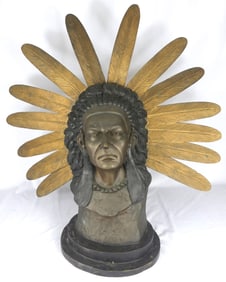 NATIVE AMERICAN CHIEF BRONZE BUST