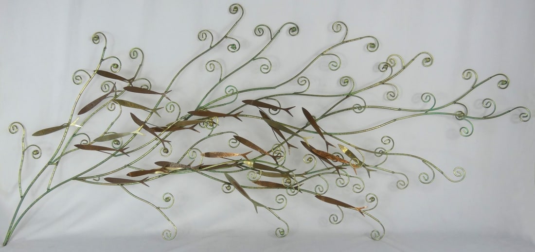 CURTIS JERE STYLE WALL SCULPTURE WITH FISH (1 of 4)