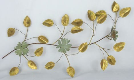CURTIS JERE STYLE FLORAL WALL SCULPTURE