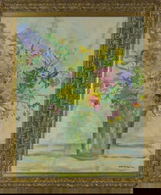 FAITH SHEPPARD 'SUMMER FLOWERS' OIL ON CANVAS