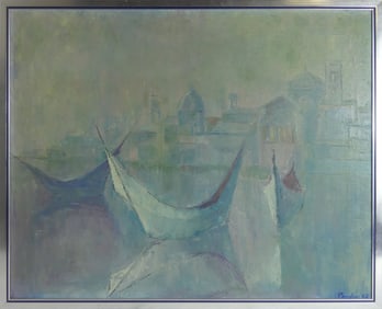 VENETIAN OIL PAINTING / CANVAS SIGNED PANDO 1962