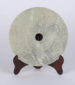 CHINESE ARCHAIC JADE BI DISC