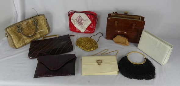 9pc VINTAGE PURSES / HANDBAGS