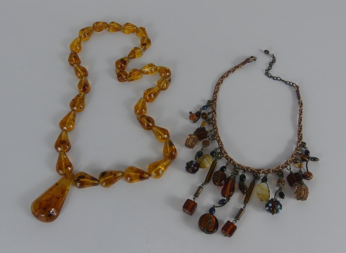2pc AMBER BEADED NECKLACES (1 of 7)