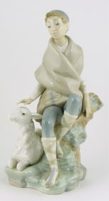 LLADRO 'SHEPHERD WITH GOAT' PORCELAIN FIGURINE