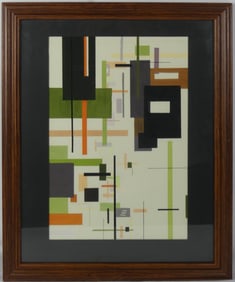 GEOMETRIC ACRYLIC PAINTING ON PAPER