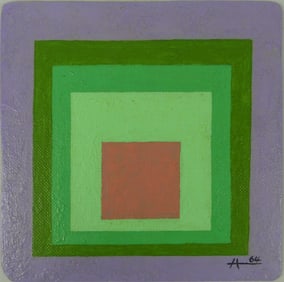 JOSEF ALBERS STYLE OIL ON MASONITE