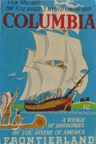 WALT DISNEY COLUMBIA FRONTIERLAND POSTER