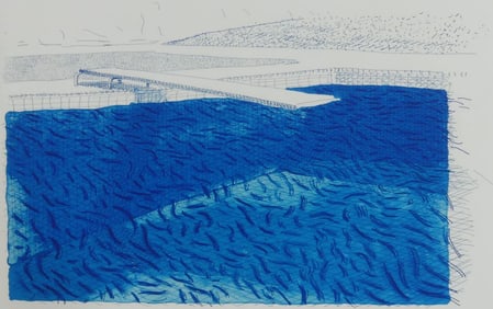 DAVID HOCKNEY 'WATER MADE OF LINES, CRAYON'