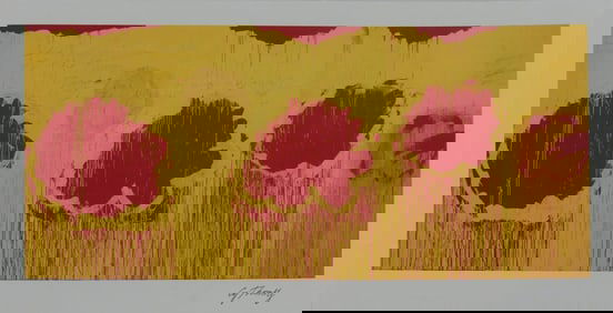 CY TWOMBLY 'SCATTERING OF BLOSSOMS' LITHOGRAPH