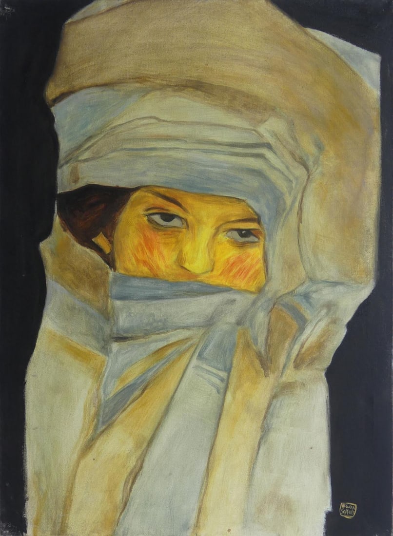 EGON SCHIELE 'MELANIE' OIL PAINTING ON CANVAS (1 of 11)