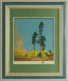 GUSTAVE BAUMANN 'THREE PINES' LITHOGRAPH
