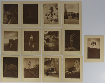 13pc EDWARD CURTIS SEPIA PRINTS