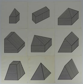 9pc SOL LEWITT GEOMETRIC PRINTS