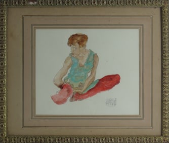 EGON SCHIELE 'UNTITLED' GOUACHE ON PAPER