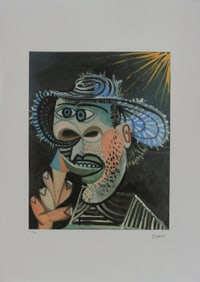 PABLO PICASSO 'HOMME AU CORNET' LITHOGRAPH