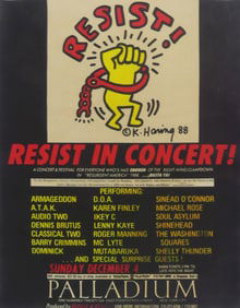 KEITH HARING 'RESIST IN CONCERT' POSTER