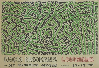 KEITH HARING 'HOMO DECORANS' EXHIBITION POSTER