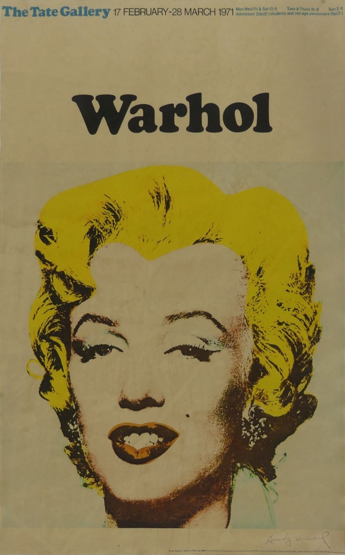 WARHOL TATE GALLERY MARILYN MONROE SIGNED POSTER (1 of 4)