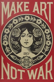 SHEPARD FAIREY 'MAKE ART NOT WAR' SIGNED LITHO