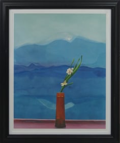 DAVID HOCKNEY 'MOUNT FUJI AND FLOWERS' SIGNED