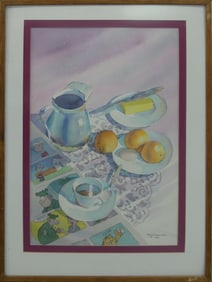 PATRICK D CLARK 'BREAKFAST' WATERCOLOR ON PAPER
